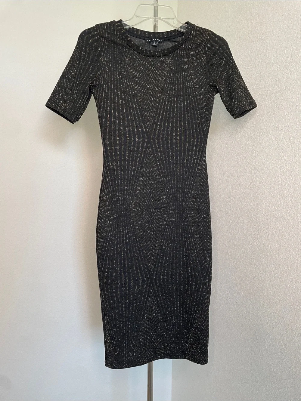 Haute Monde Dresses | Haute Monde Black Dress With Subtle Gold Lurex Detail Bodycon Glitter Metallic | Color: Black/Gold | Size: S | Secondchancedr's